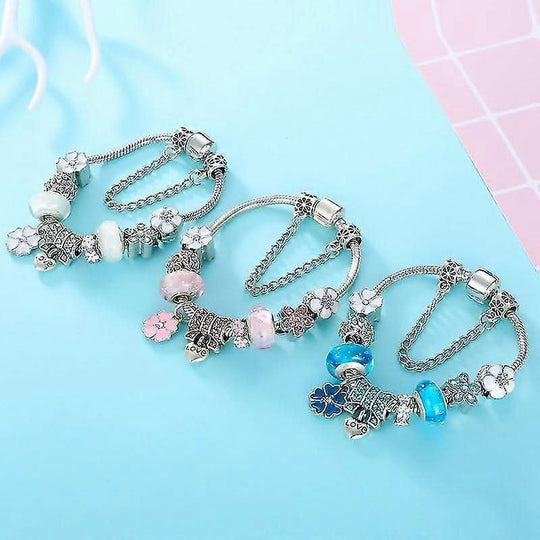 Damen Armband Charm Blumendesign 7