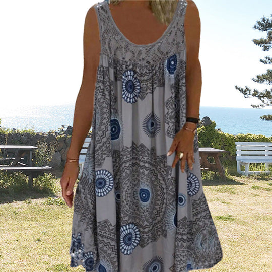 Damen Ärmelloses Sommerkleid Mit Verspieltem Print, Luftig Und Vielseitig Kombinierbar 3