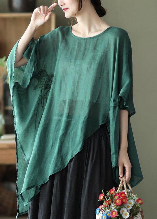 Damen Asymmetrisches Design Besticktes Oberteil 2