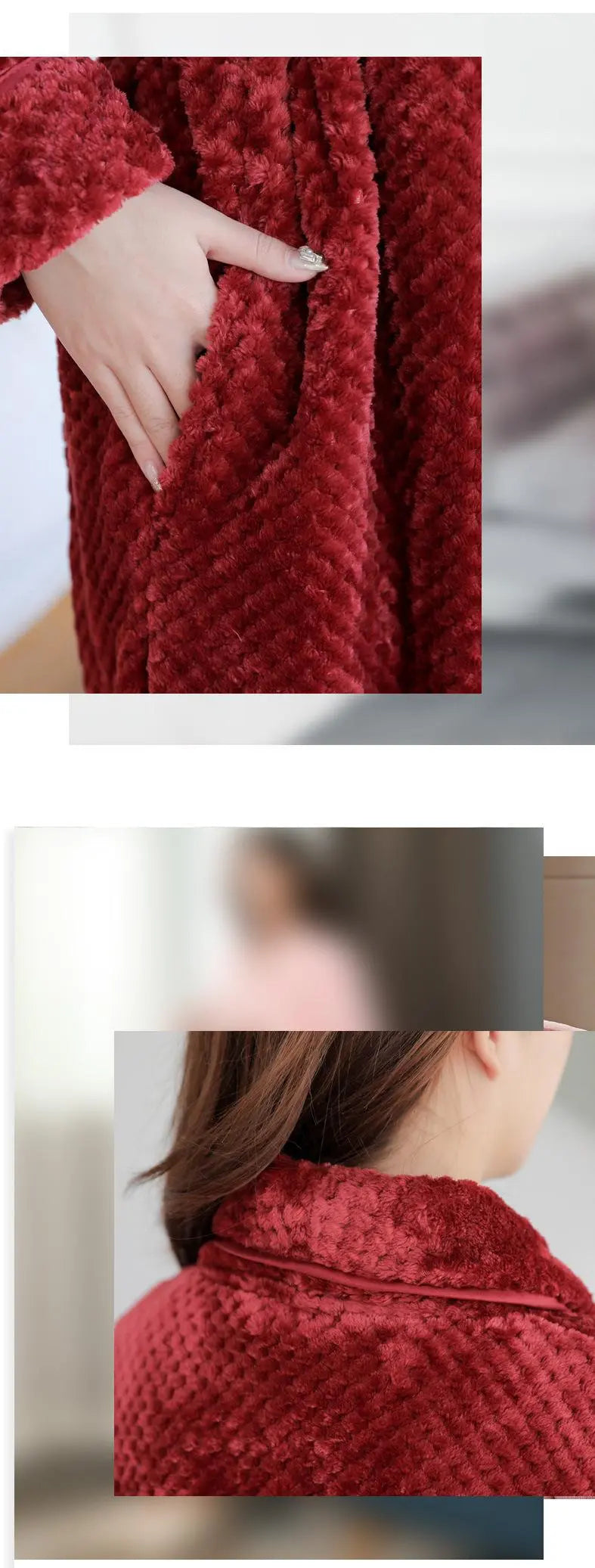 Damen Bademantel mit Umschlagkragen Langarm für Komfort und Stil 7