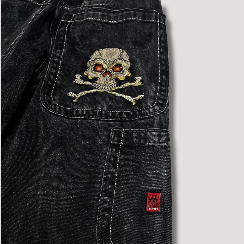 Damen Baggy Jeans Hohe Taille Lässig 1