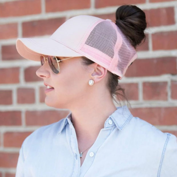Damen Baseballcap mit Zopfloch und Klettverschluss 0