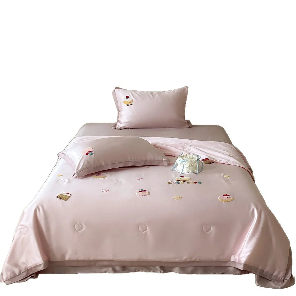 Damen Bettwäsche Set mit Zarter Teddy-Stickerei und Satinsaum 5