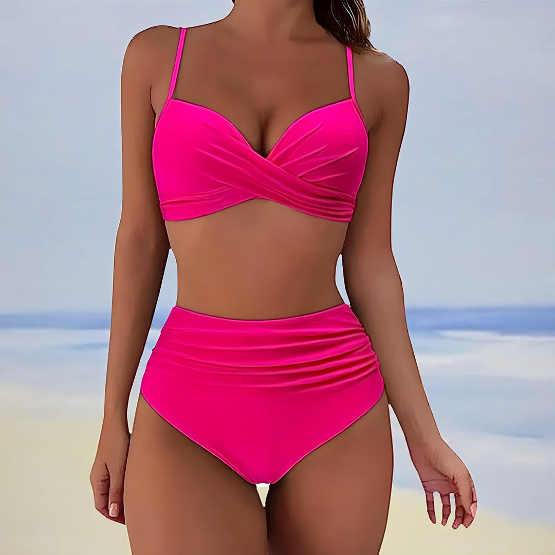 Damen Bikini Set Hochtailliert Modern Dehnbares Material 5