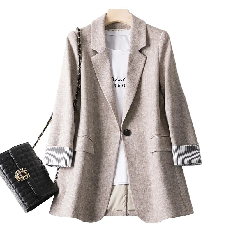 Damen Blazer Lässig mit langen Ärmeln 0