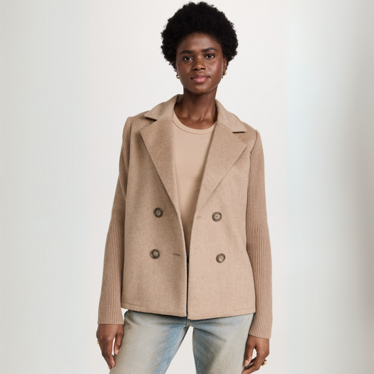 Damen Blazer Mantel Strickdesign Baumwollmischung 1