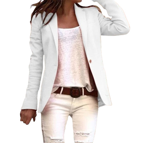 Damen Blazer Tailliert Mit Reverskragen Aus Hochwertigem Stoff 0