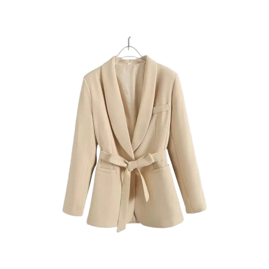 Damen Blazer mit Schalkragen und Gürtel 0