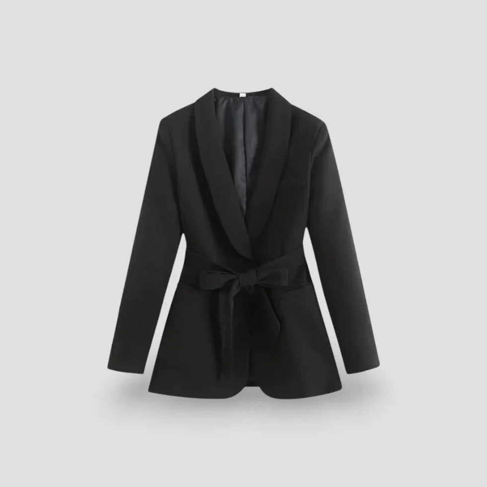 Damen Blazer mit Schalkragen und Gürtel 1
