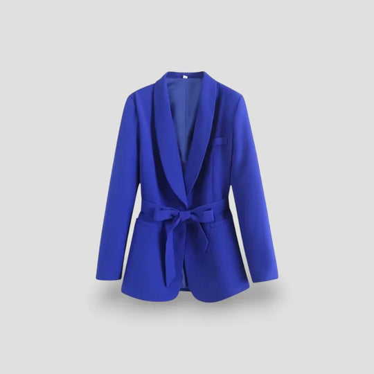 Damen Blazer mit Schalkragen und Gürtel 2
