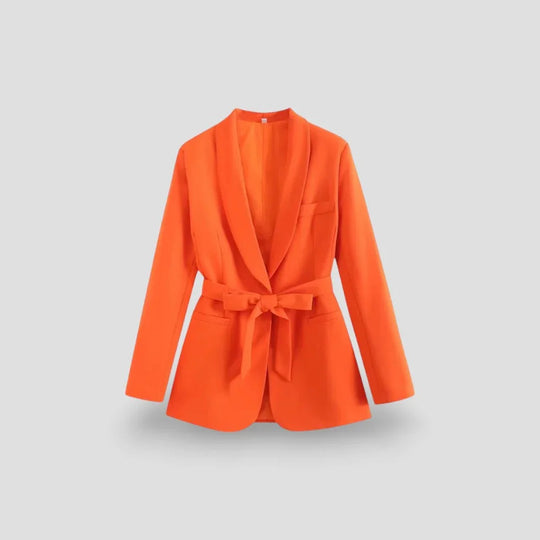 Damen Blazer mit Schalkragen und Gürtel 3