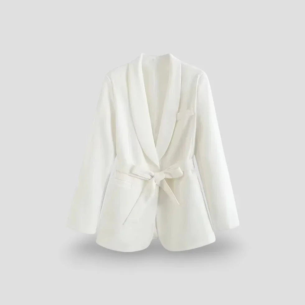 Damen Blazer mit Schalkragen und Gürtel 4