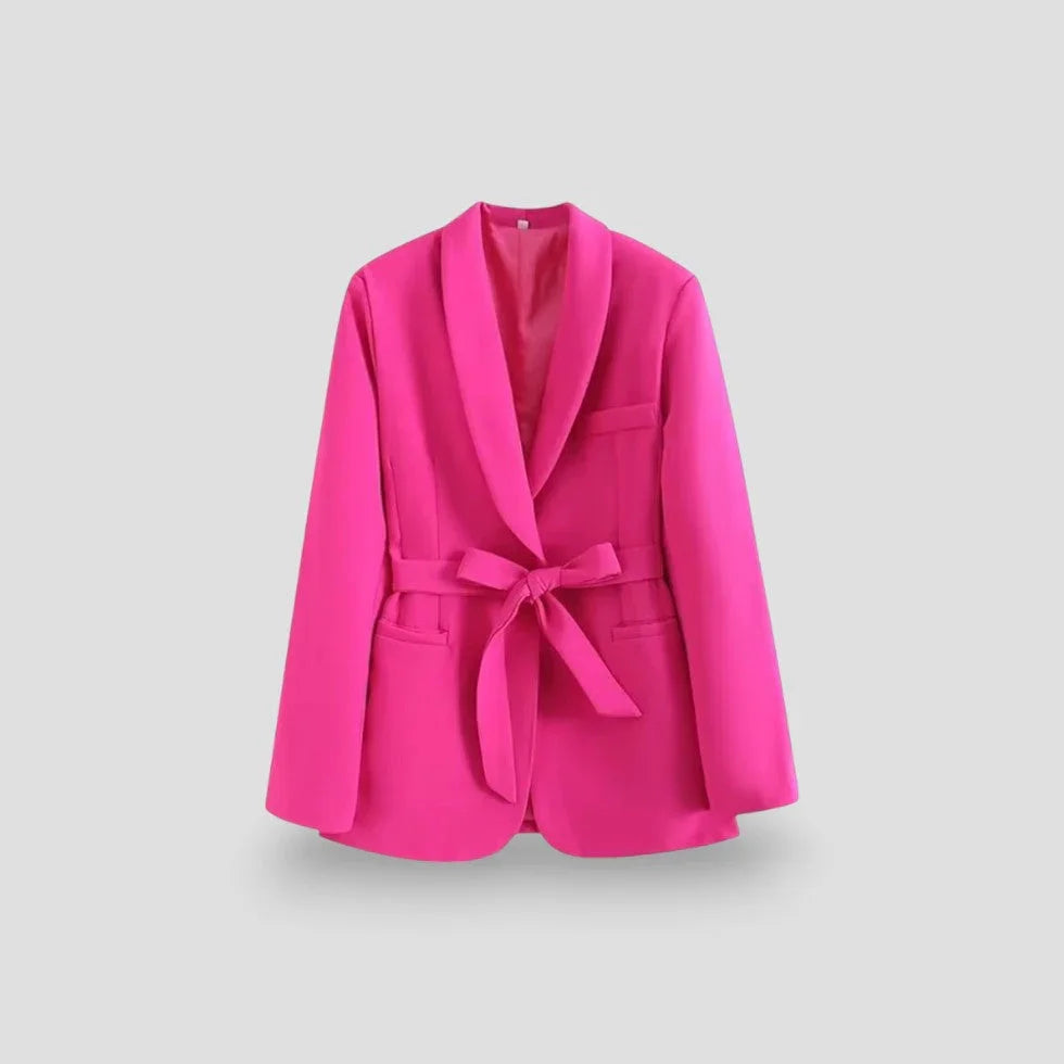 Damen Blazer mit Schalkragen und Gürtel 5