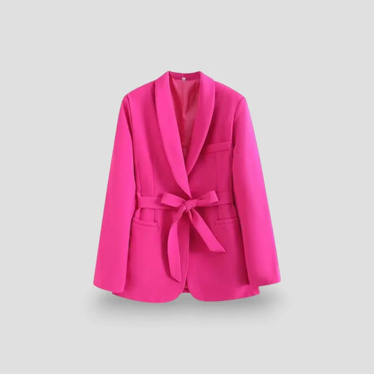 Damen Blazer mit Schalkragen und Gürtel 5