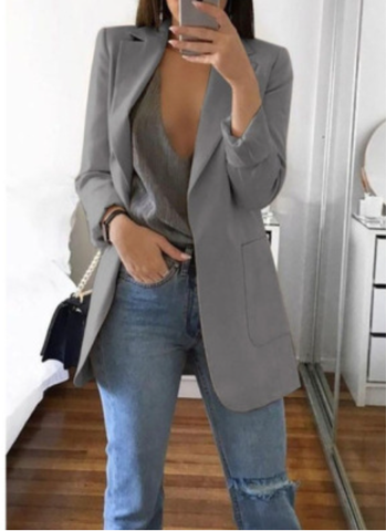 Damen Blazermantel Lang für Herbst 3