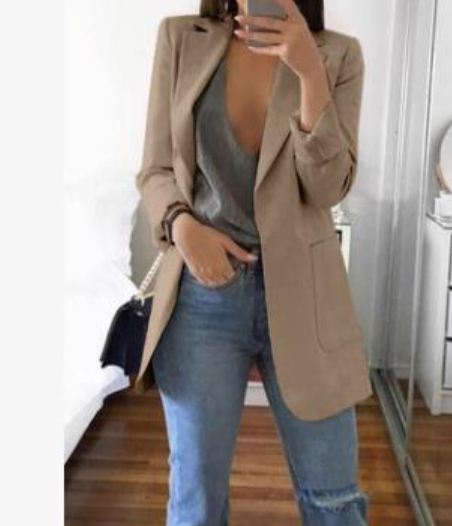 Damen Blazermantel Lang für Herbst 5