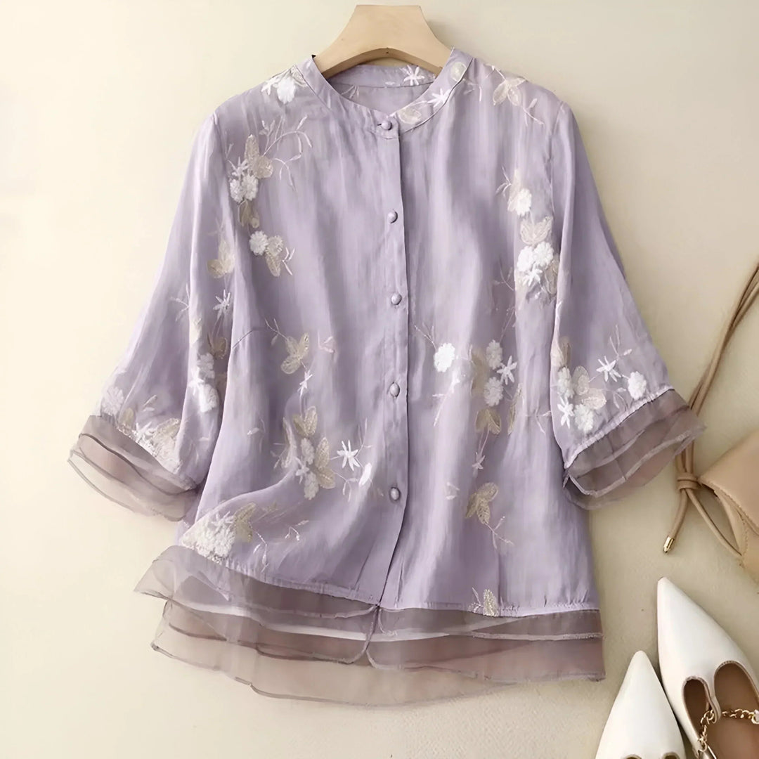 Damen Bluse Leicht Baumwolle Elegante 7