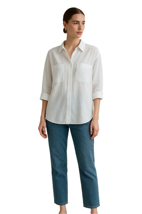 Damen Bluse Oversize Langarm Modernes Design Hochwertige Stoffe 0