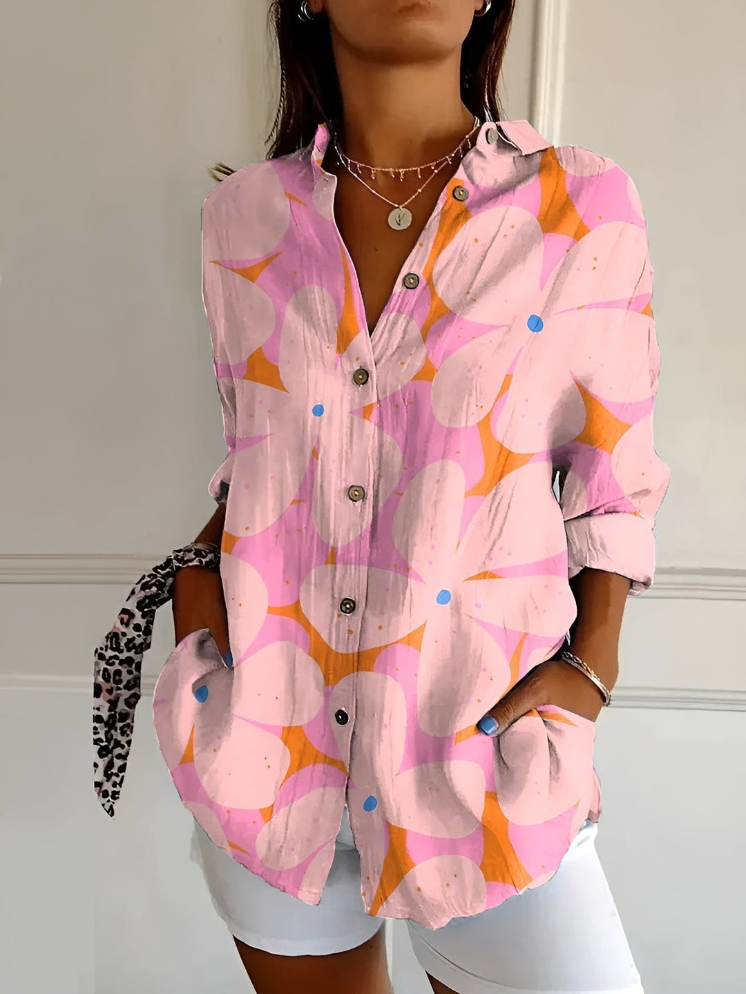 Damen Bluse mit Blumenmuster und lässigem Schnitt 4