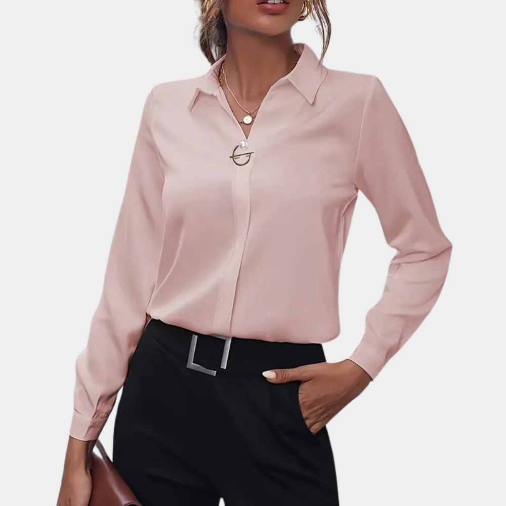 Damen Bluse mit klassischem Kragen und langen Ärmeln 5