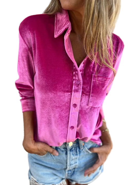 Damen Bluse mit langen Ärmeln im Herbststil 0