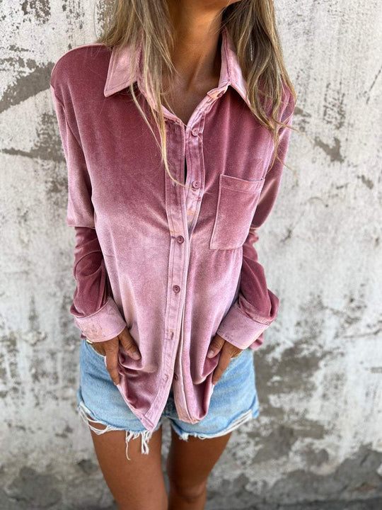 Damen Bluse mit langen Ärmeln im Herbststil 1