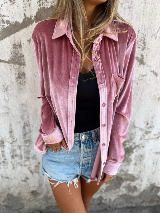 Damen Bluse mit langen Ärmeln im Herbststil 3