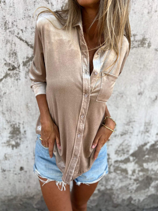 Damen Bluse mit langen Ärmeln im Herbststil 5