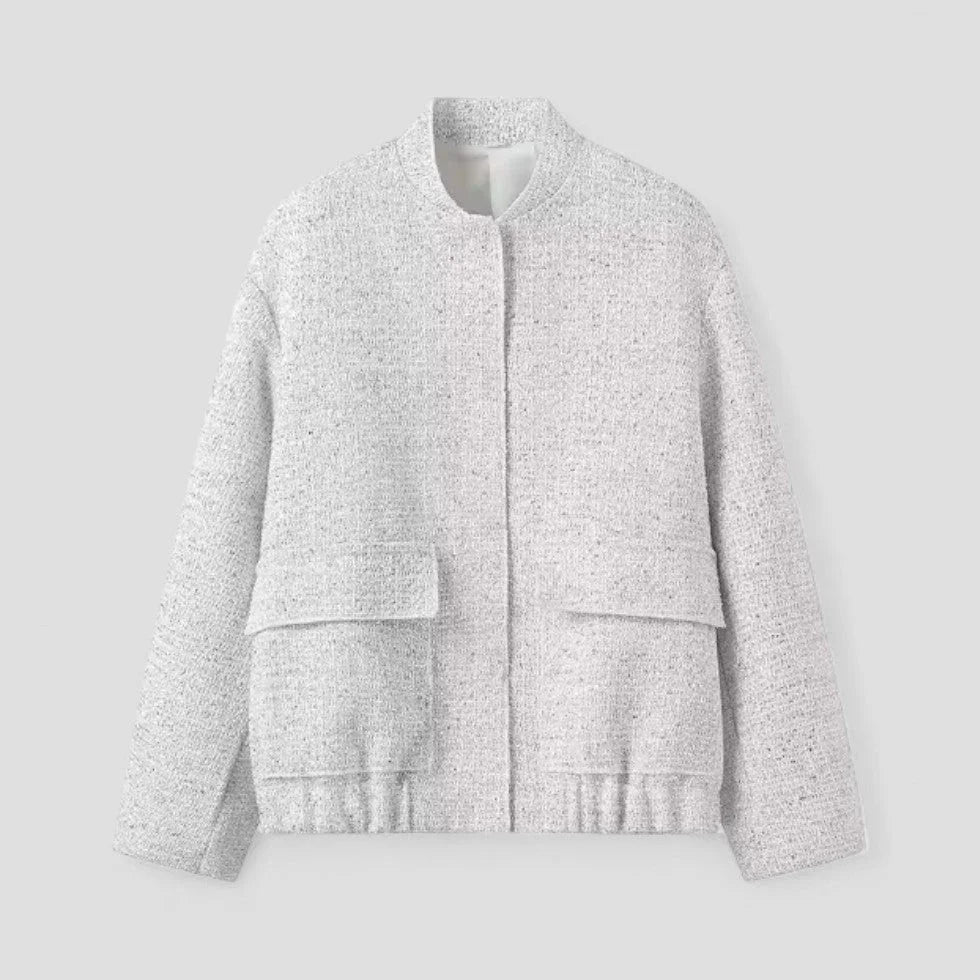 Damen Bomberjacke mit Pailletten und Stehkragen 2