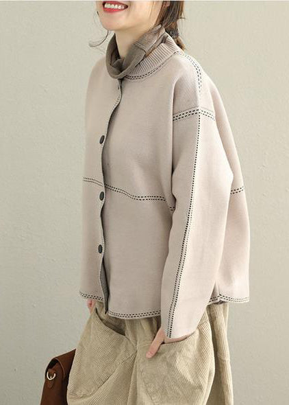 Damen Button-Down Pullover Mantel Lässig 2
