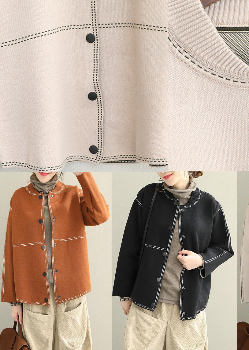 Damen Button-Down Pullover Mantel Lässig 4