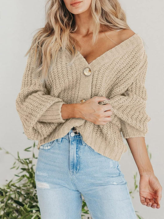 Damen Cardigan mit Knopfleiste und langen Ärmeln aus Polyester 4