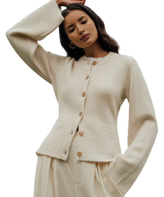 Damen Cashmere Cardigan mit Knöpfen 0