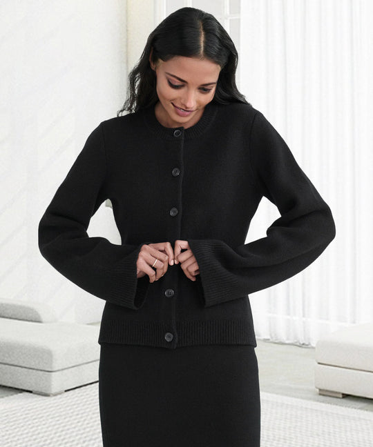 Damen Cashmere Cardigan mit Knöpfen 3