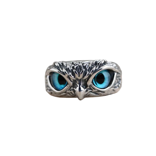 Damen Charmsring mit Eulenmotiv und Opalstein 0