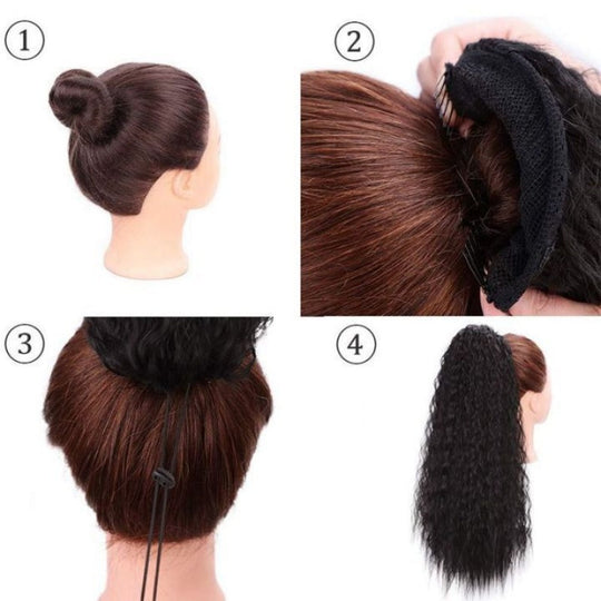 Damen Clip-in-Pferdeschwanz Langer Lockiger Stil 4