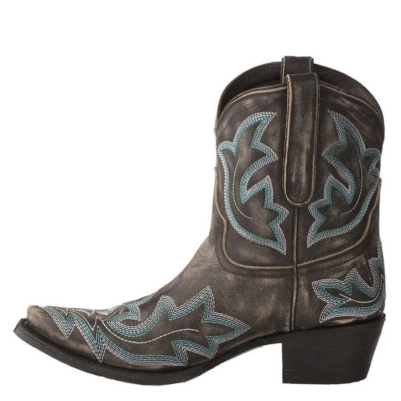 Damen Cowboystiefeletten Mid-Design mit Stickereien 1