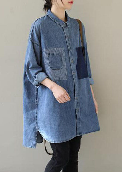 Damen Denim-Bluse mit Peter-Pan-Kragen 3