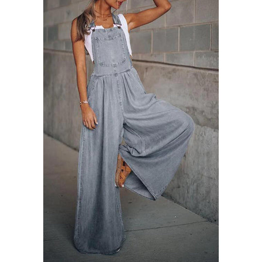 Damen Denim Jumpsuit Stilvolles Design Bequem 6