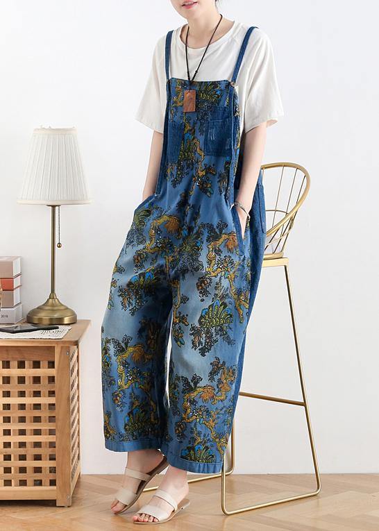 Damen Denim Overalls im Retro-Ethno-Stil 0