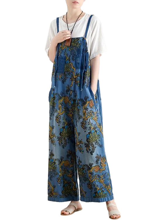 Damen Denim Overalls im Retro-Ethno-Stil 1