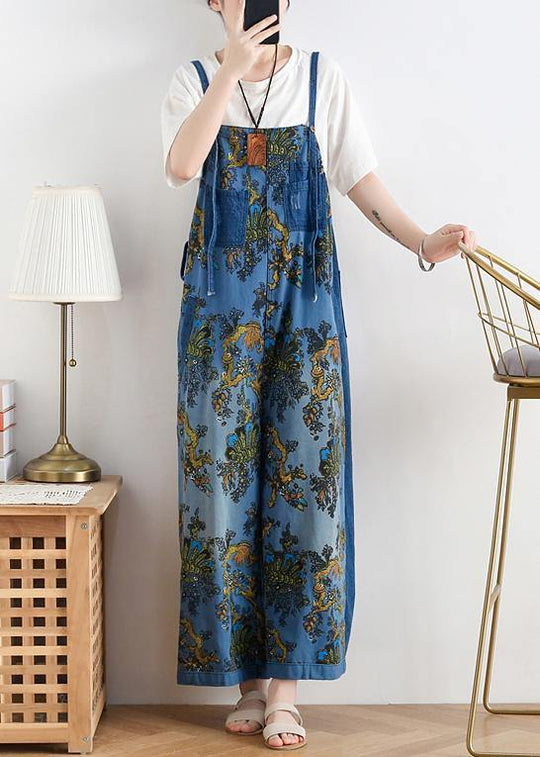 Damen Denim Overalls im Retro-Ethno-Stil 2