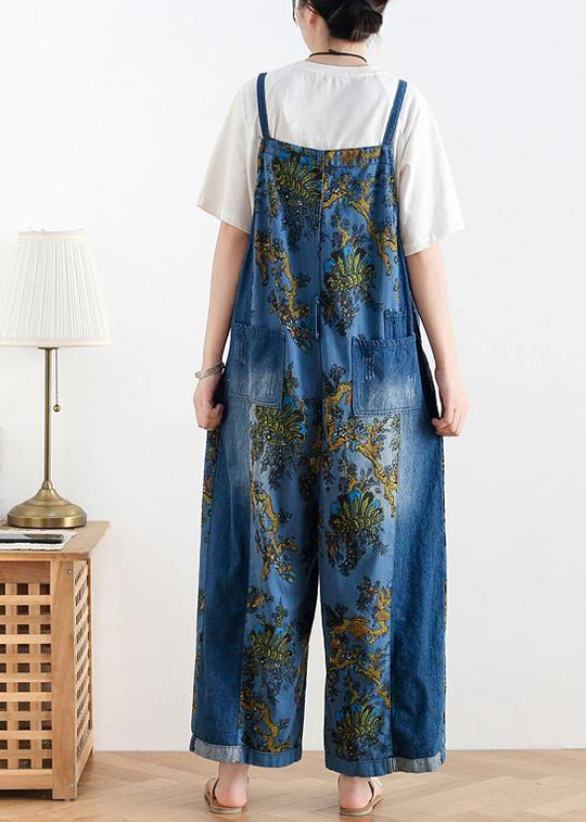 Damen Denim Overalls im Retro-Ethno-Stil 3