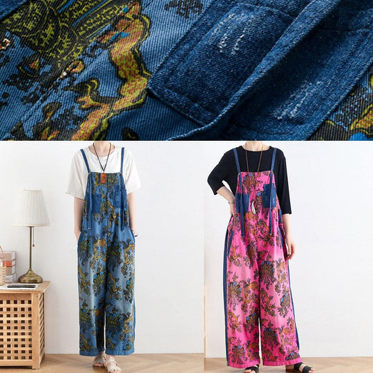 Damen Denim Overalls im Retro-Ethno-Stil 4
