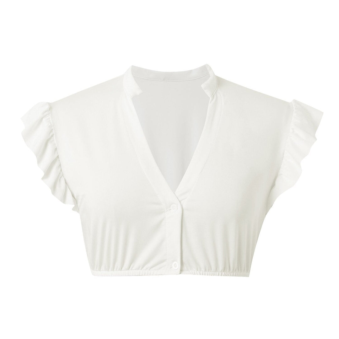 Damen Dirndlbluse mit Rüschenärmeln 7