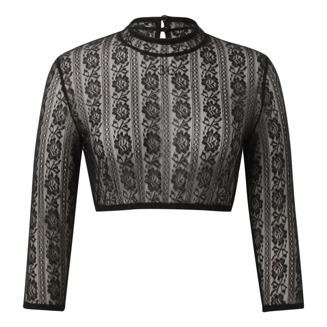 Damen Dirndlbluse mit Spitze für Trachtenlook 2