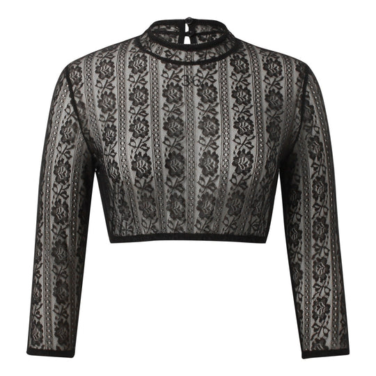 Damen Dirndlbluse mit Spitze für Trachtenlook 2