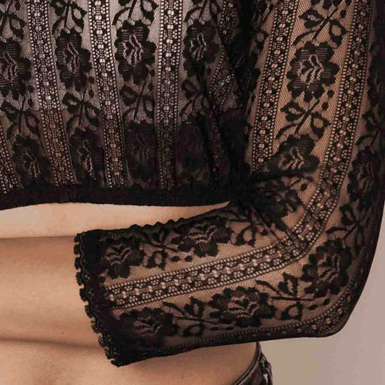 Damen Dirndlbluse mit Spitze für Trachtenlook 4