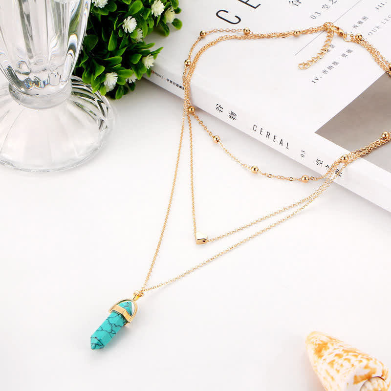Damen Edelsteinkette Hexagonal 4