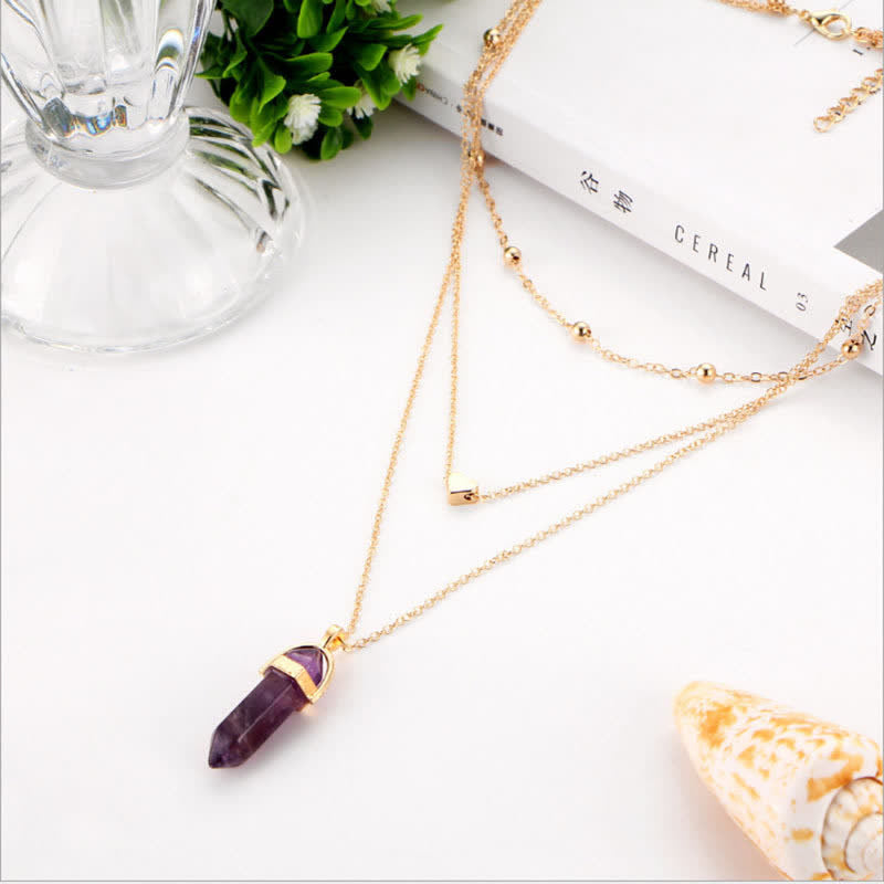 Damen Edelsteinkette Hexagonal 6